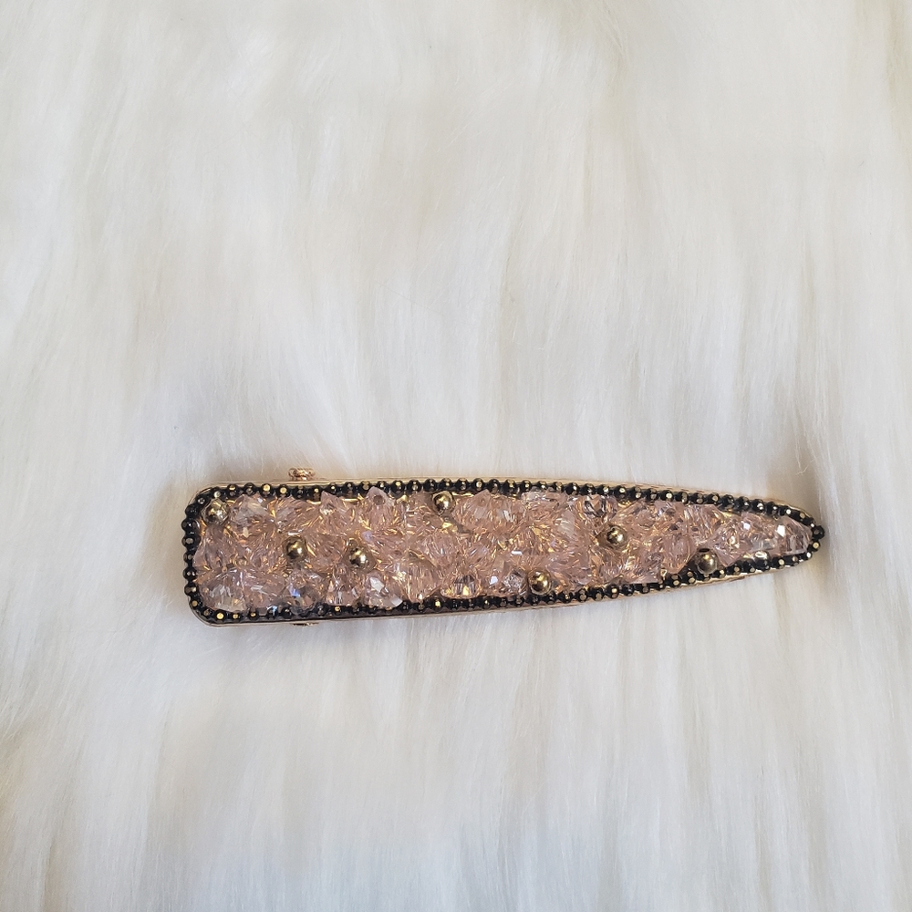 Pink Crystal Hair Clip NWOT